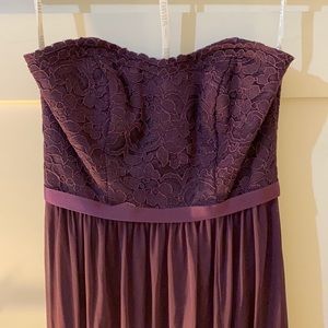 Bridesmaid dress, strapless, David’s bridal, size 0